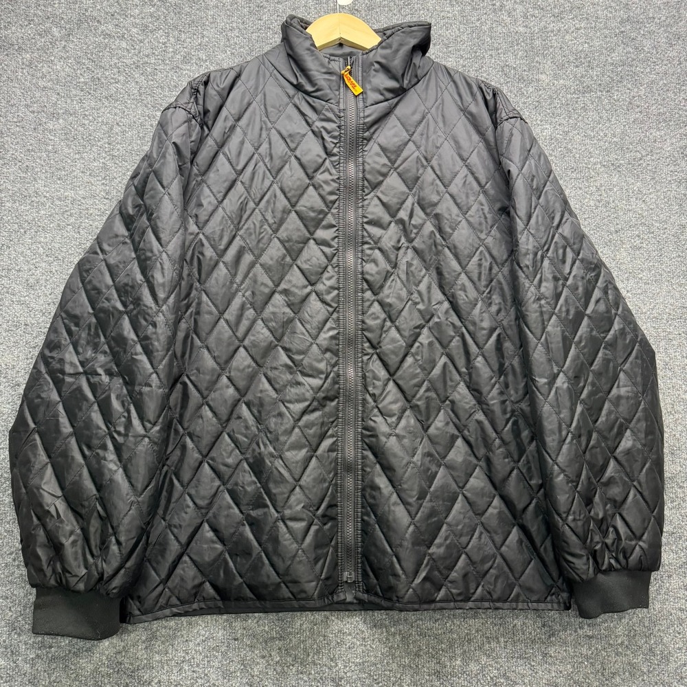 DHL Bomber Jacket Men's Size L Black Quilted Full Zip Lightweight Casual Coat